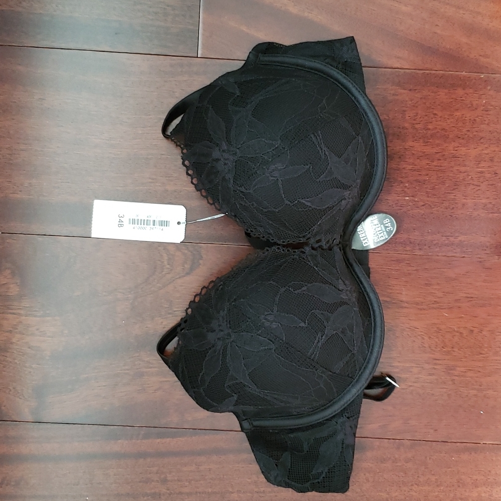 LA senza deep plunge black bra